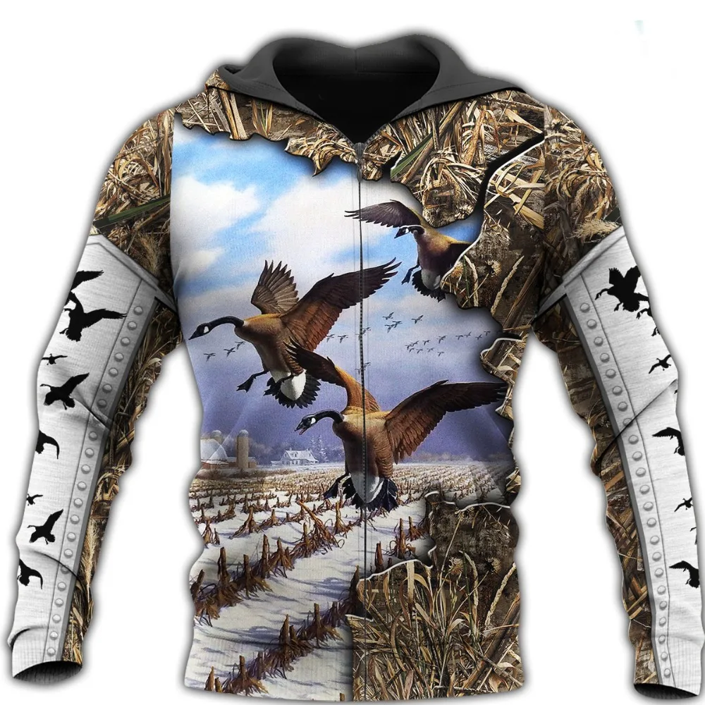 

3D Printed Goose Hunting Animal Hoodie Harajuku Autumn Sweatshirt Streetwear hoodies Unisex Casual jacket Tracksuits DW0101