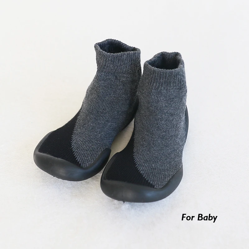 Color 1 Size 28-29 1 пара, носки-тапочки для родителей и детей, обувь с резиновой подошвой, домашние уличные детские носки, тапочки, нескользящая плюшевая обувь для малышей, Sokken - Цвет: Color 1 Size 28-29