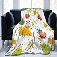 beautiful pattern of autumn vegetables throw blanket flannel fleece soft blanket warm decor sofa living room for kids adults