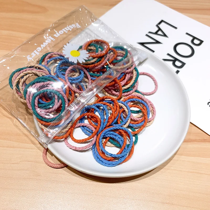 

100 pcs/lot Small Hair Ties Gum Colorful Nylon Rubber Bands Headband Scrunchies Elastic Hair Bands For Girls Hair Accessories