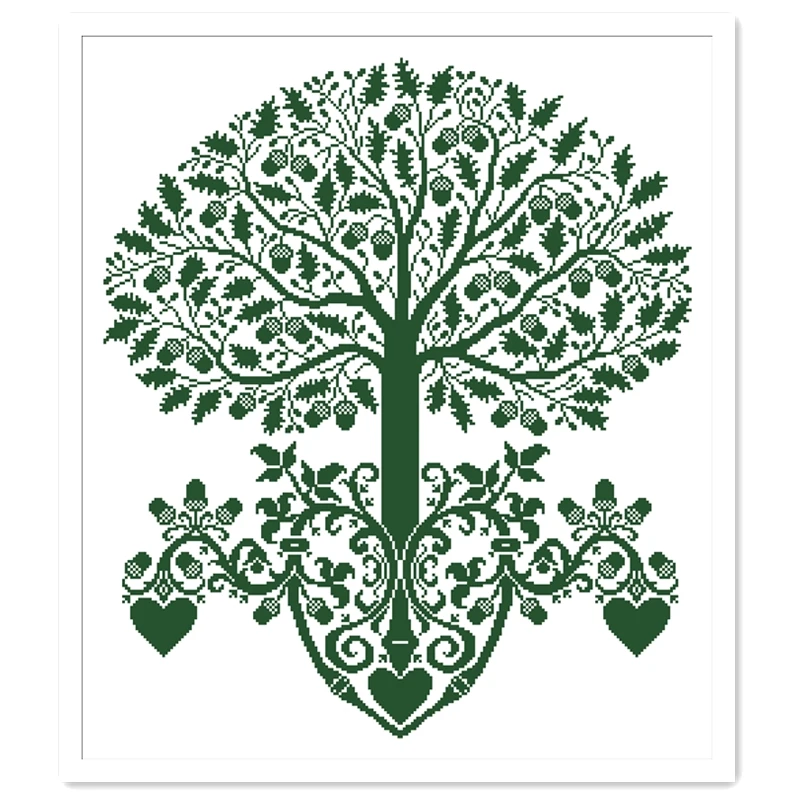

Набор для вышивки крестиком Love tree, простая белая ткань, хлопок, шелк, нить 18 карат, 14 карат, 11 карат, рукоделие «сделай сам»