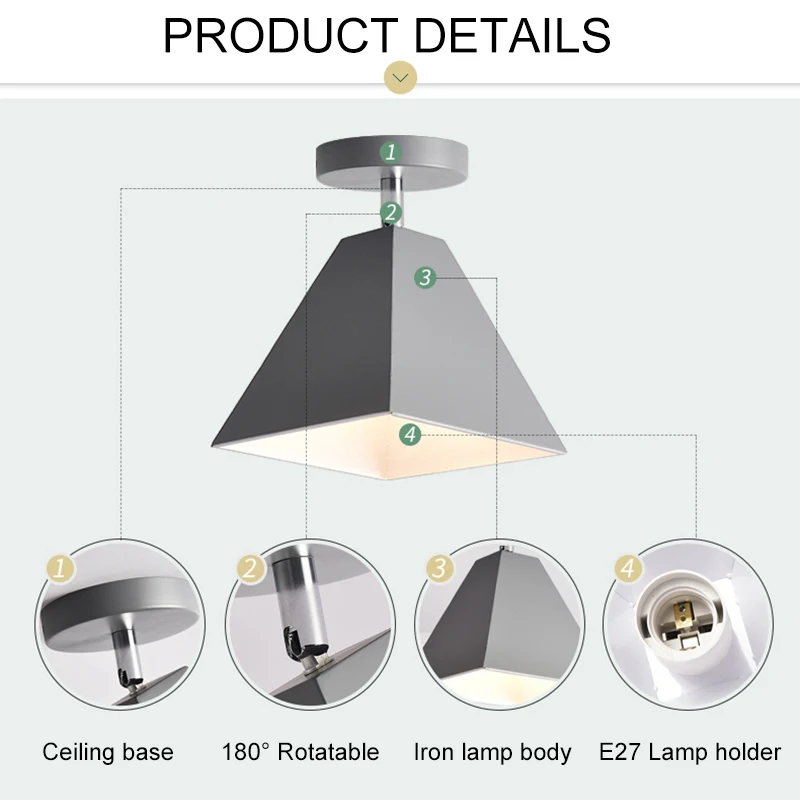 Светодиодный потолочный светильник Скандинавский современный E27 светодиодный