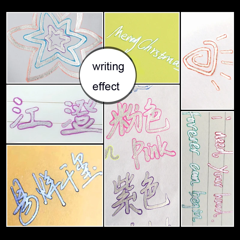 1х фантастический блестящий двойной выстроченный текстовый маркер для рисования маркер