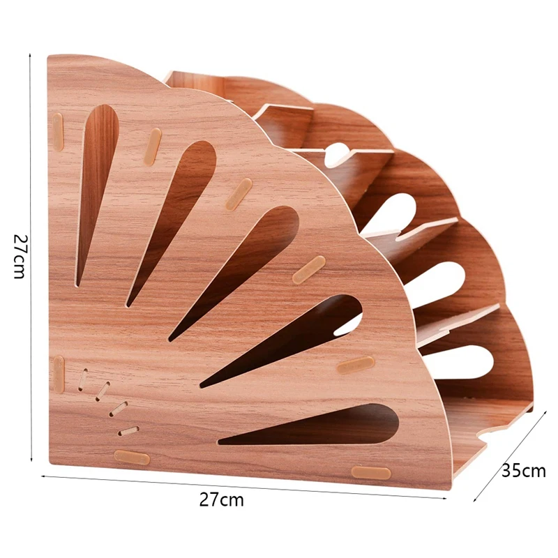 Органайзер для документов деревянный Веерообразный книжный сортировщик бумаги 5