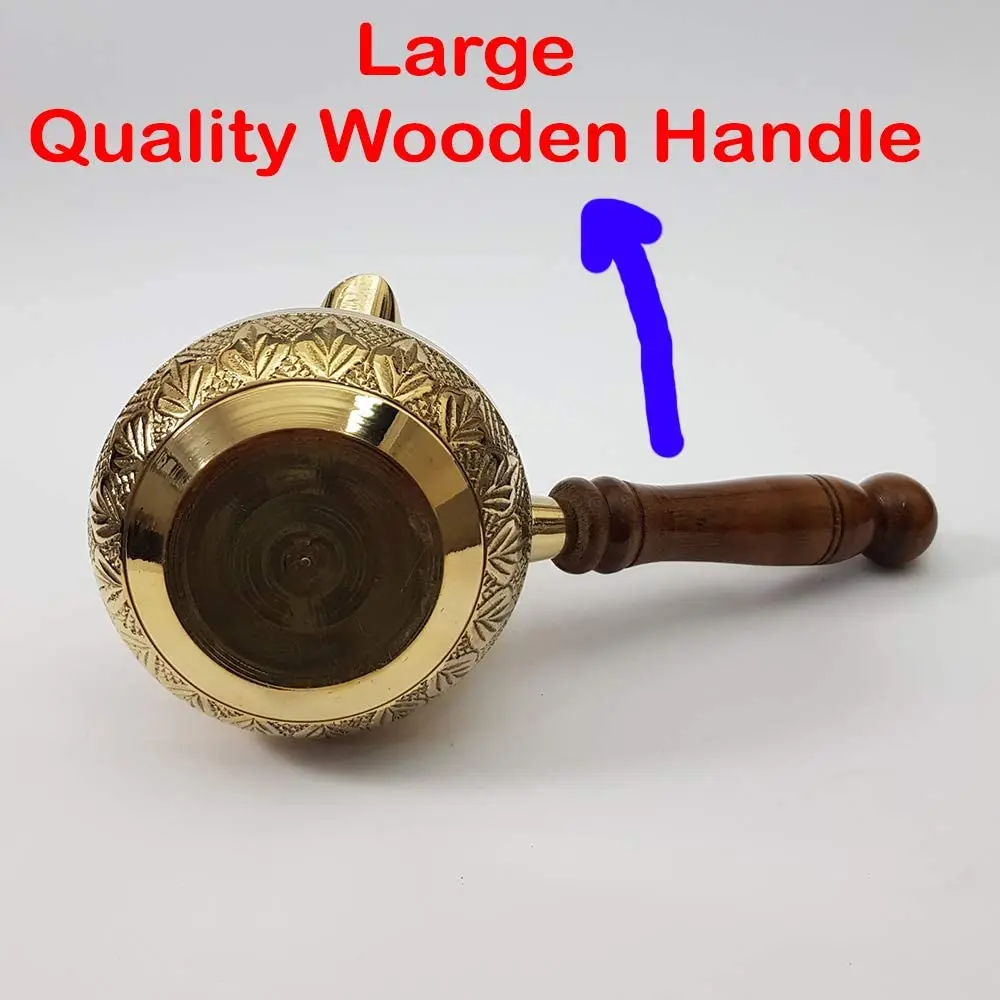 Turkish Greek Moroccan Coffee Pots Maker Kettle Pot for Stovetop Serving Espresso with Wooden Handle Hammered Brass | Дом и сад