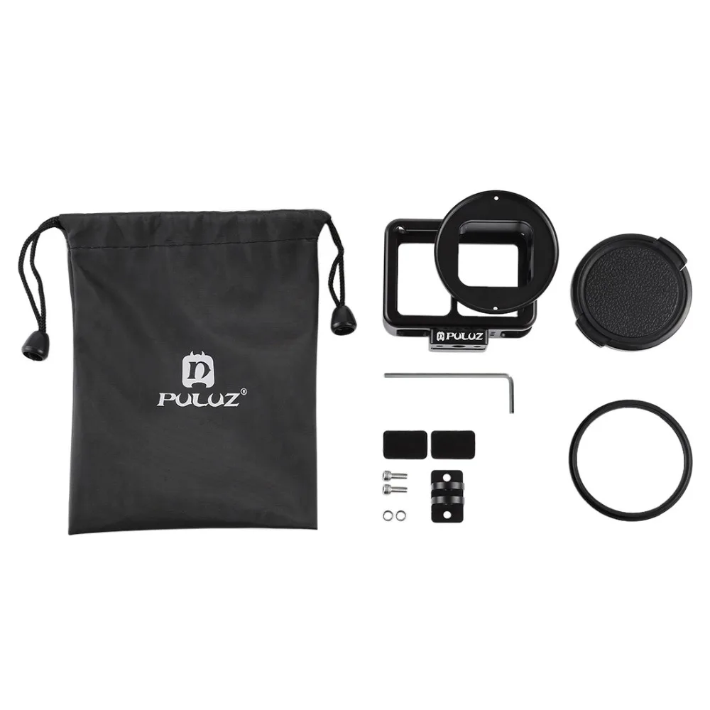 

PULUZ Aluminum Alloy Protective Cage Case for GoPro Hero 7 Black/6/5 with Insurance Frame & 52mm UV Lens Perfect GPS Data Signal