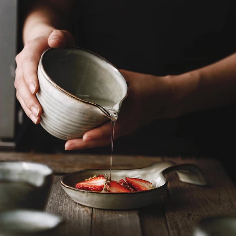 Японская керамическая миска для соуса в стиле ретро простая домашняя круглая