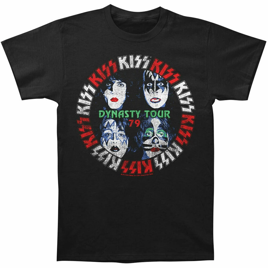 Облегающая футболка Kiss Men'S Dynasty Tour черная Подарочная на день рождения|Мужские