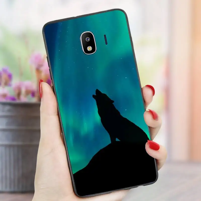 

Moon roaring wolf Phone Case For Huawei P10 P20 P30 P40 lite2016 2017 pro SMART2019 Black Soft Case nax fundas cover