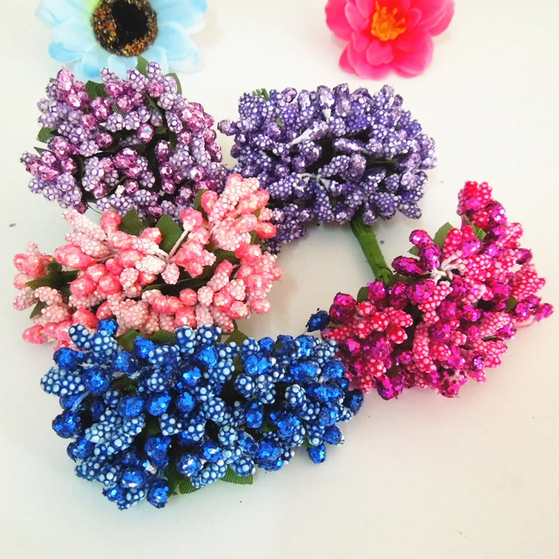 Искусственные блестящие цветы цветочные тычинки для скрапбукинга венка коробки