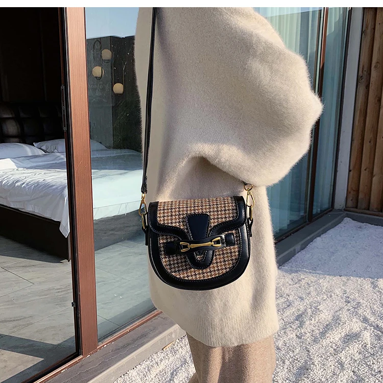 IVog Новое поступление повседневные женские сумки через плечо luis vuiton модные шерстяные вечерние седельные сумки для женщин