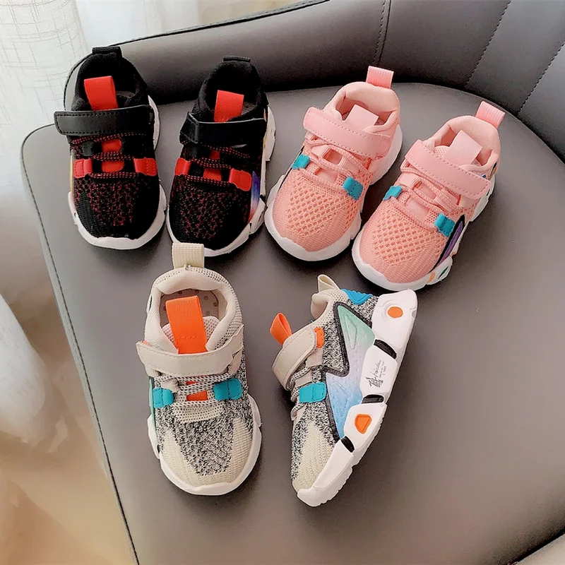 

Nieuwe Vliegende Geweven Jongens Meisjes Netto Schoenen Baby Sneakers Casual Schoenen Ademend Antislip Kinderen schoenen Baby