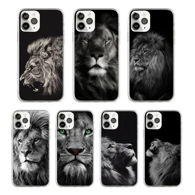 

The Lion king horror animal Phone Case Transparent soft For iphone 5 5s 5c se 6 6s 7 8 11 12 plus mini x xs xr pro max