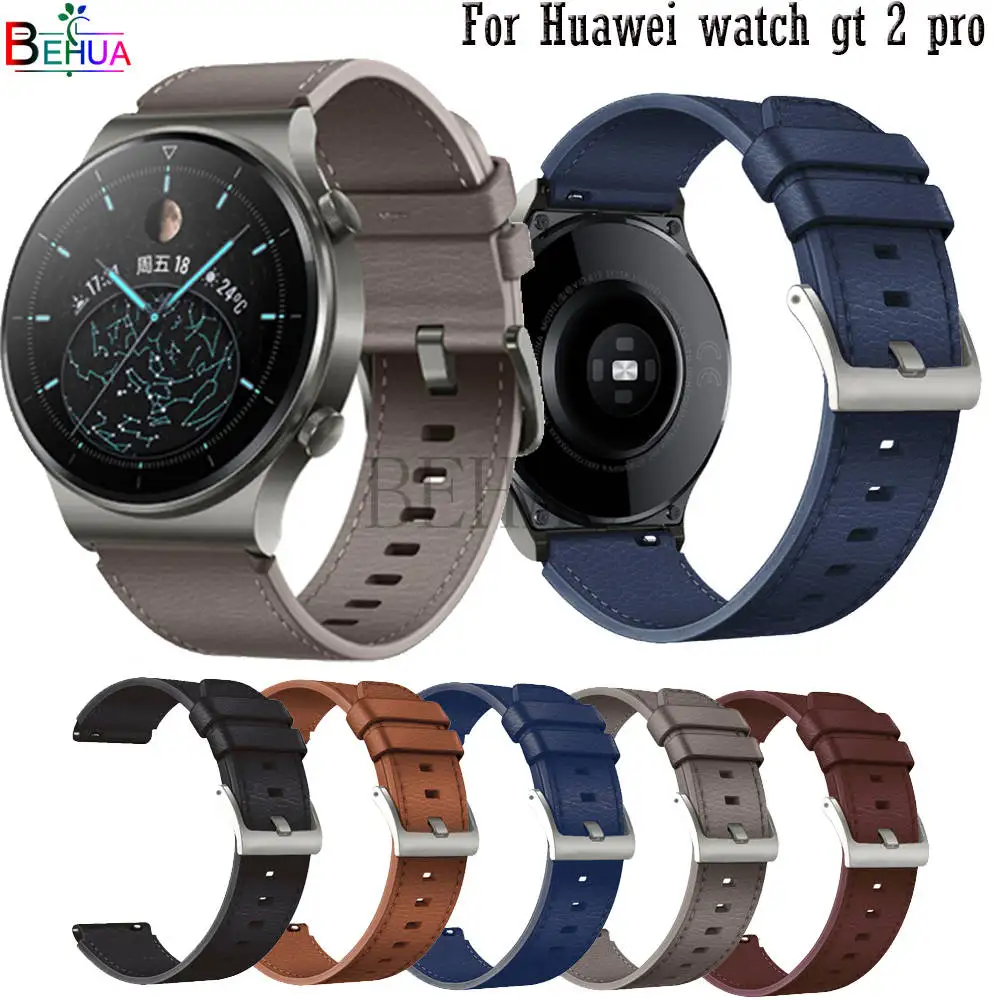 Ремешок из натуральной кожи для наручных часов браслет Huawei Watch GT 2 pro