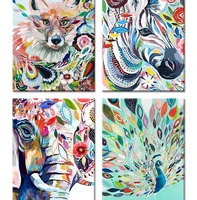 5d diy poured glue diamond painting kits scalloped edge animals full round with ab drill frameless on canvas fox handpaint gift