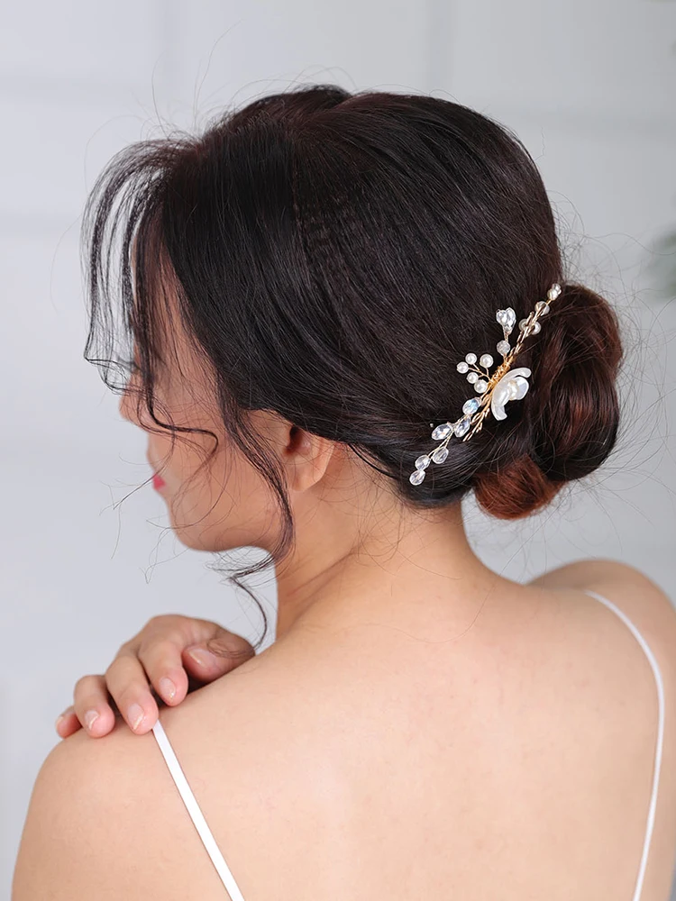 Модный золотой гребень для волос свадебные аксессуары головные уборы ручной