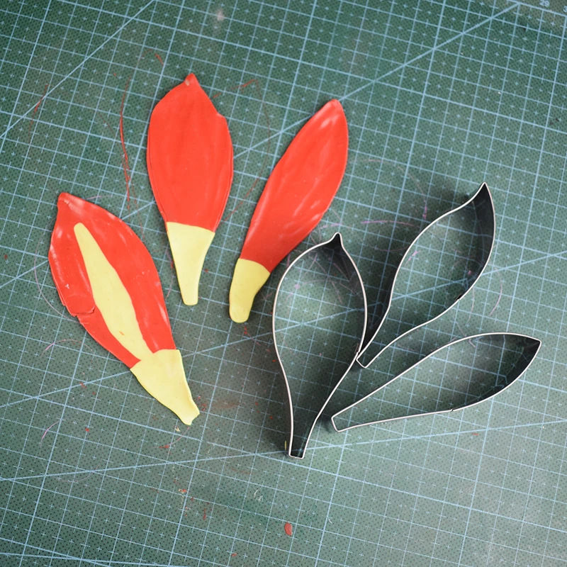Большой из нержавеющей стали Vermilion Лепесток для резки Klei Polymorph Дизайнер DIY мягкая полимерная глина цветок лепестковая форма-резак инструменты