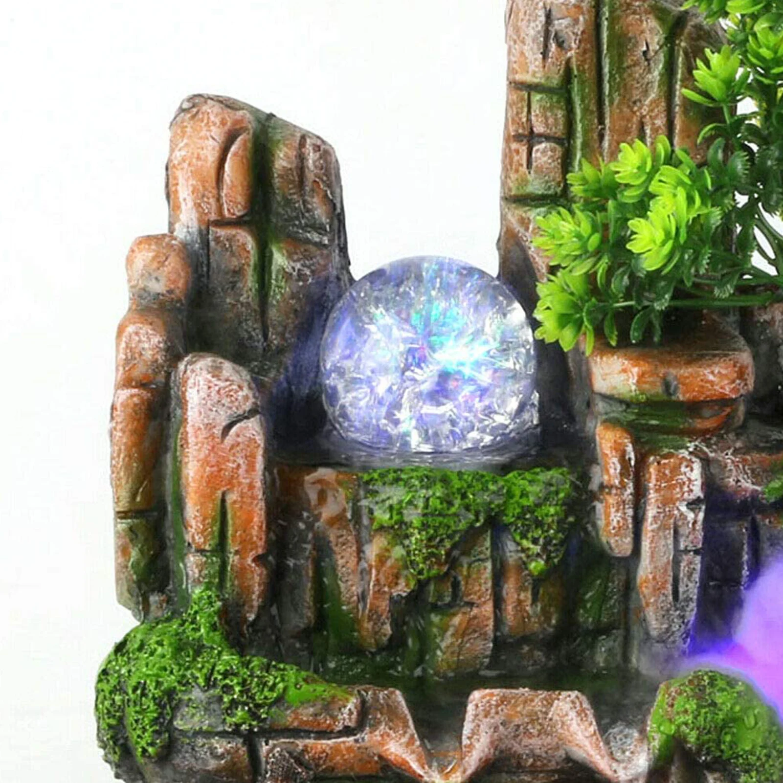 

Desktop Feng Shui Fountain Waterfall Fountains Ornament With Atomizer Resin Rockery Crafts Creative For Home Office Decor 2021