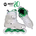 100% Оригинальные роликовые коньки Powerslide с оправой NEXT Trinity, 3*100 мм, 4*80 мм, серо-зеленые уличные гоночные ролики, без патинирования