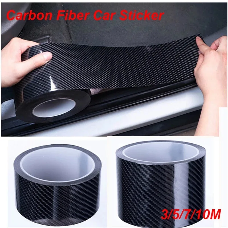 

Nano Carbon Fiber Car Sticker DIY Paste Protector Strip Auto Door Sill Side Mirror Anti Scratch Tape Waterproof Protection Film