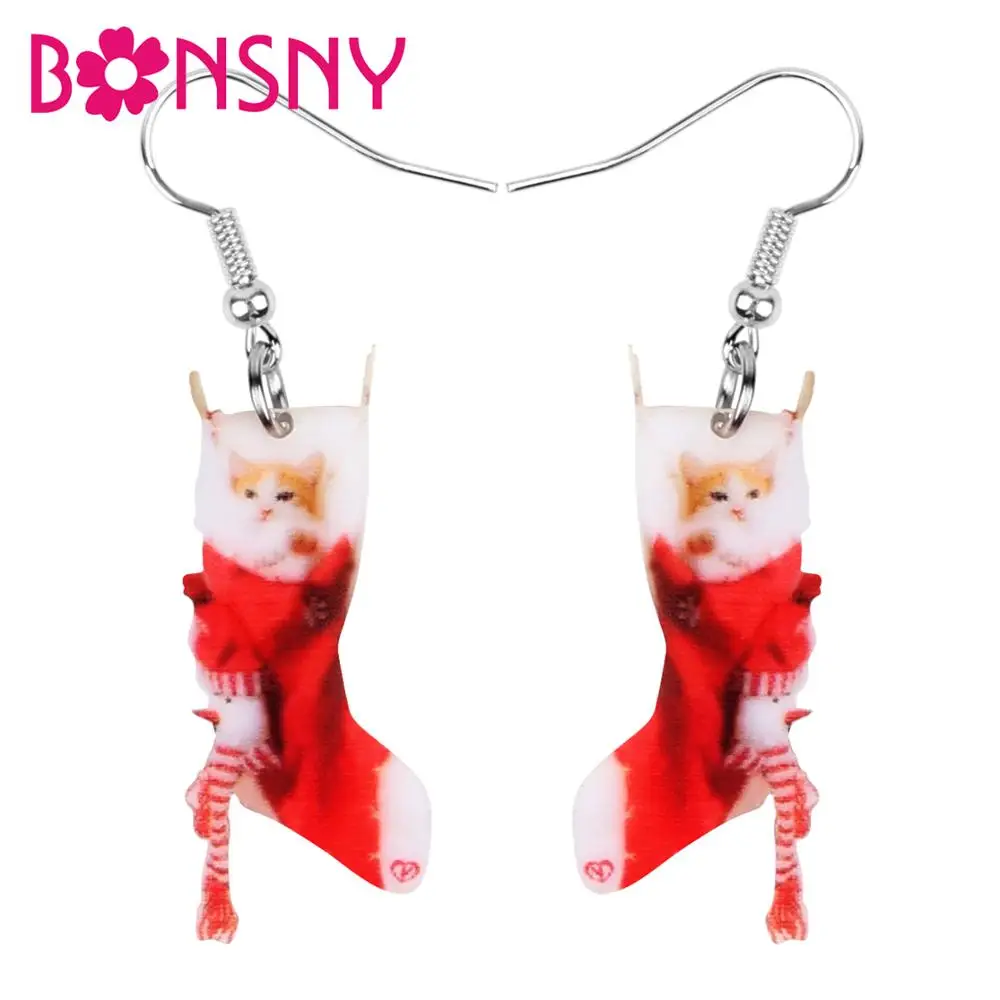Акриловые рождественские носки Bonsny Ragdoll кошка животные питомцы ювелирные