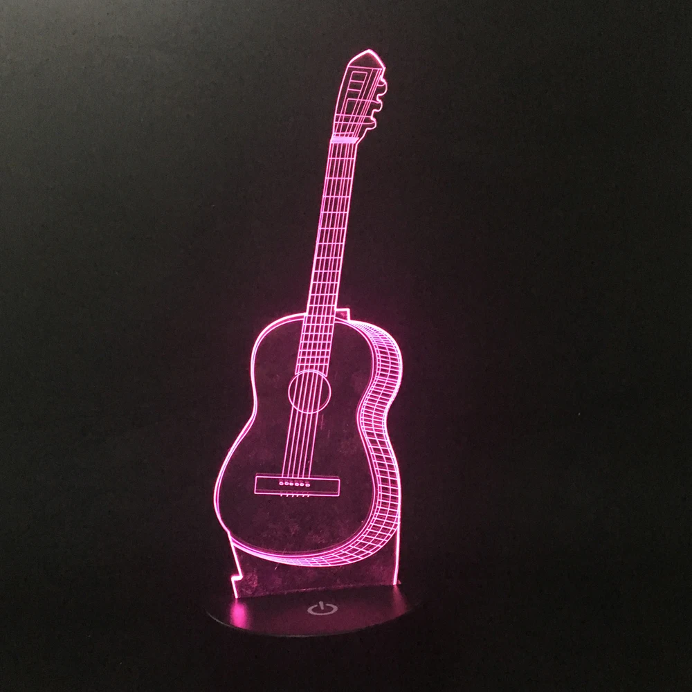 7 цветная светодиодная лампочка 3D лампа USB Новинка лампы на батарейках детский