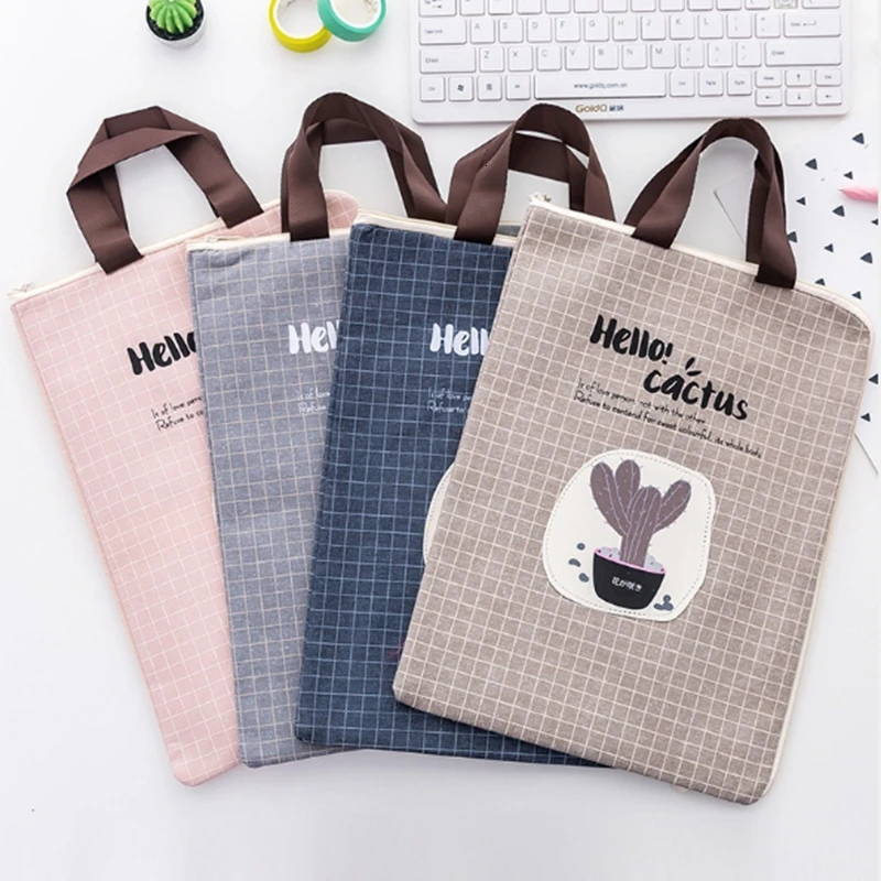 Большая Холщовая Сумка-тоут папка для документов деловой портфель бумажная