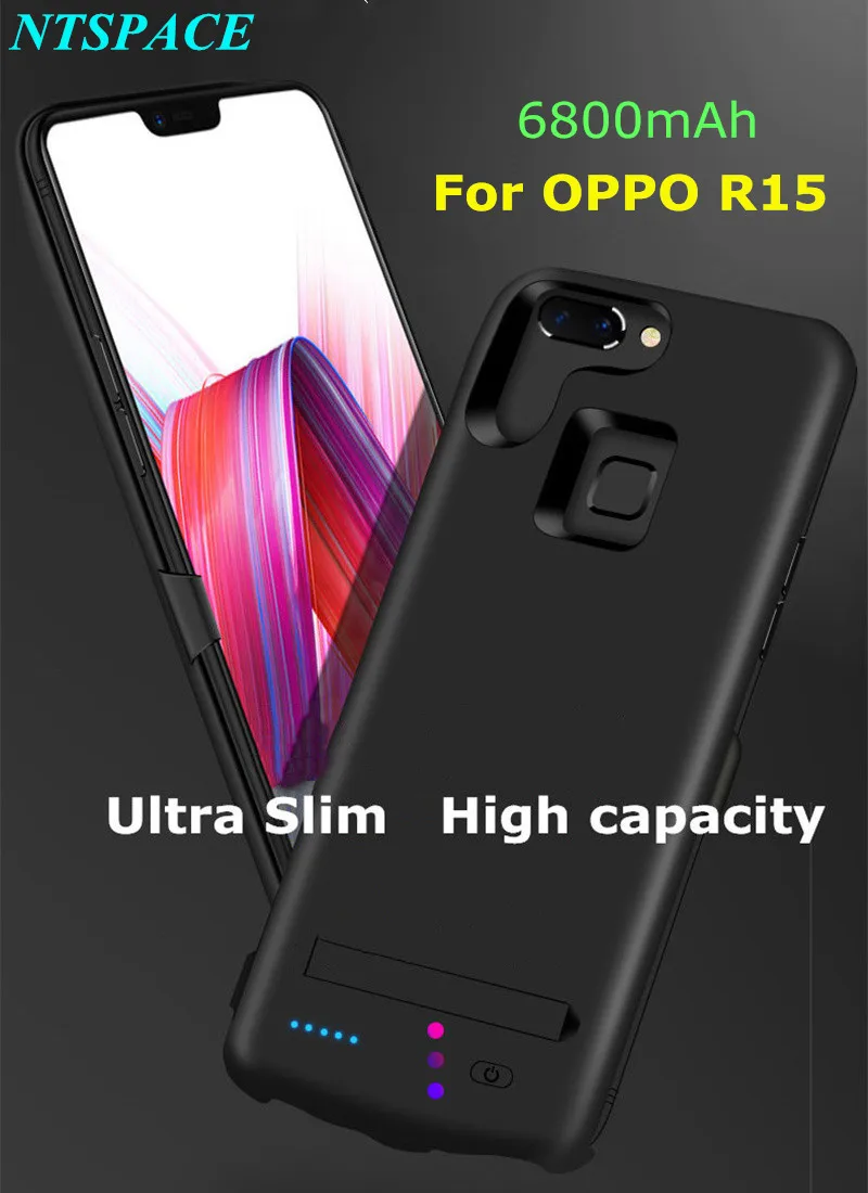 

Модный Ультратонкий чехол с внешним аккумулятором для OPPO R15, портативный чехол с внешним аккумулятором 6800 мАч
