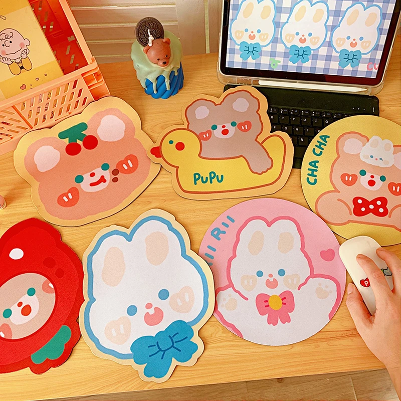 

Kawaii Table Mat Ins Desktop Mat Mini Cute Rabbit Bear Water Coaster Stickers Scrivania Cute Mouse Pad Hot sale deskpad PC Gamer