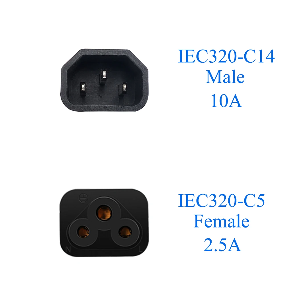 JORINDO IEC320 C14 C5 левый поворот 10A 110-250 В папа женский IEC-320 PDU UPS адаптер питания