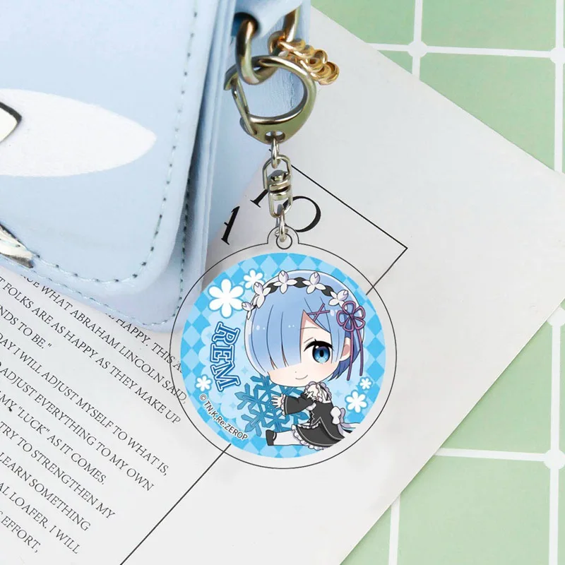 Аниме брелок Re: жизнь в другом мире от нуля брелки с фигуркой акриловый для ключей