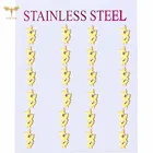 Серьги-гвоздики, три бабочки, из нержавеющей стали, золотые, для милых девушек, безопасная булавка серьги, комплект ювелирных украшений