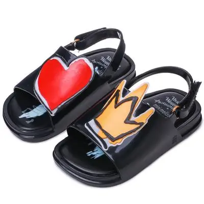 black Mini Melissa/ г.; сандалии для мальчиков и девочек с изображением Микки Мауса; детские сандалии; детская обувь с изображением животных; милые сандалии Melissa - Цвет: black