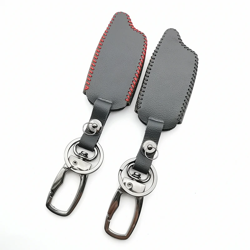 

For Tomahawk TW9010 Leather Key Case Cover Holder Two-way Car Alarm System Russian Tomahawk TW 9010 keychain