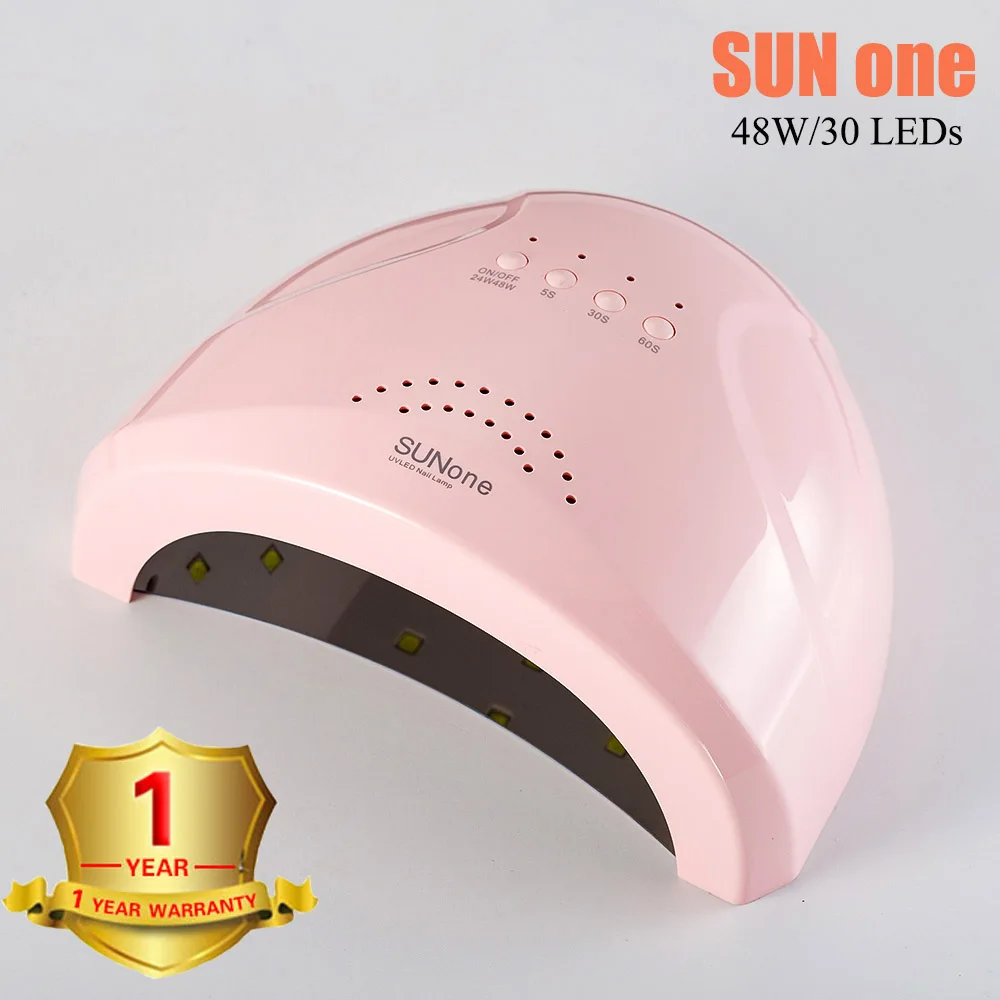 SUNone-pink УФ лампа для ногтей 48 Вт гель-лака SUN один Гель-лак машина леча светильник с нижней 30/60s таймер Дисплей быстрое высыхание Led лампа для ногтей - Цвет: SUNone-pink