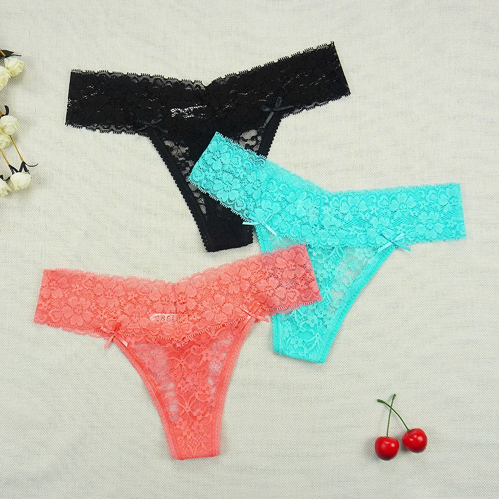 Стринги женские кружевные бесшовные цвет в ассортименте M L XL XXL 3 шт./лот|Женские