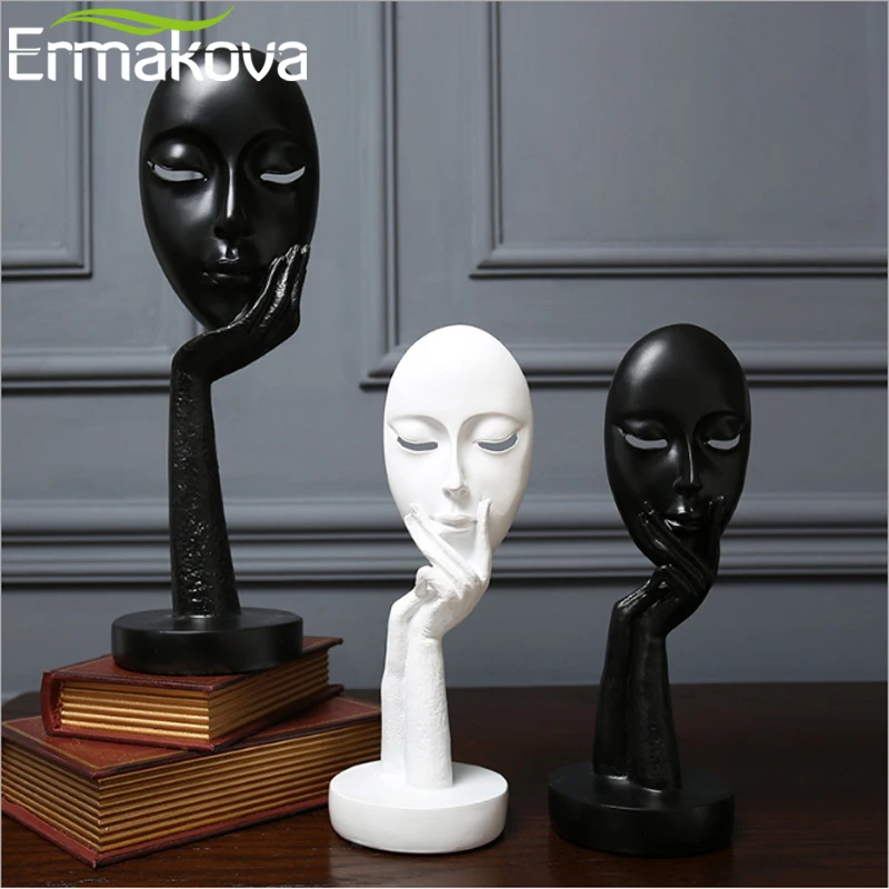 Эрмакова нордический абстрактный мыслитель женская маска фигурка из смолы
