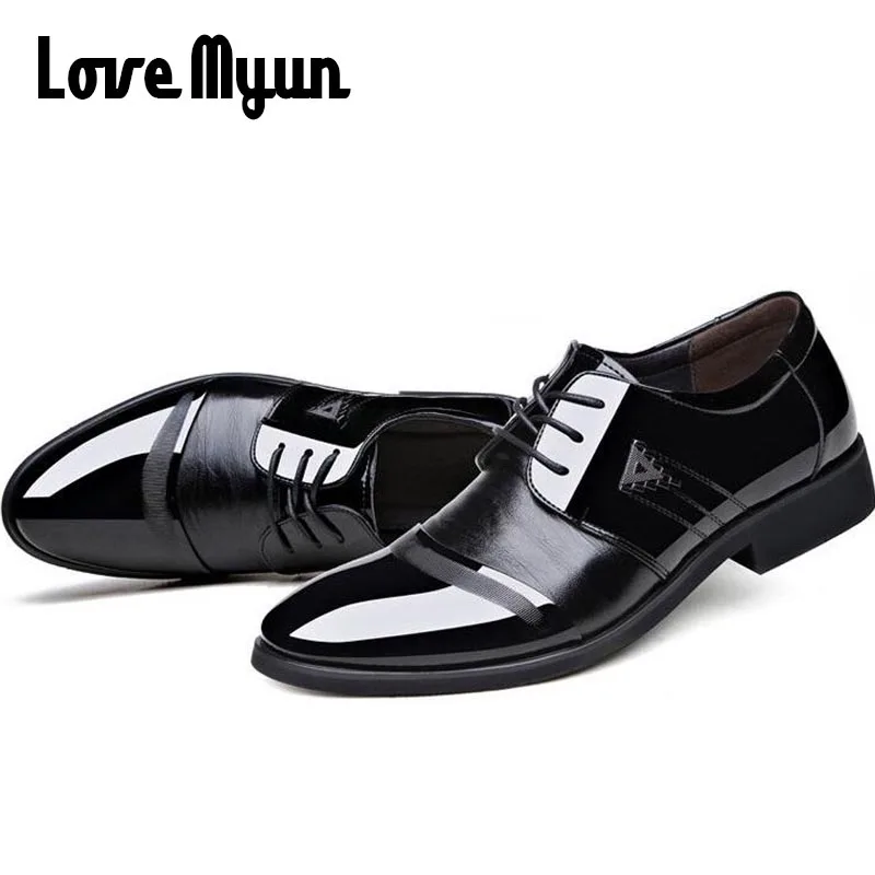 

Working Office Oxfords Gentleman leather shoes for men business dress wedding shoes lace up Pointed toe big size 38-45 AA-19