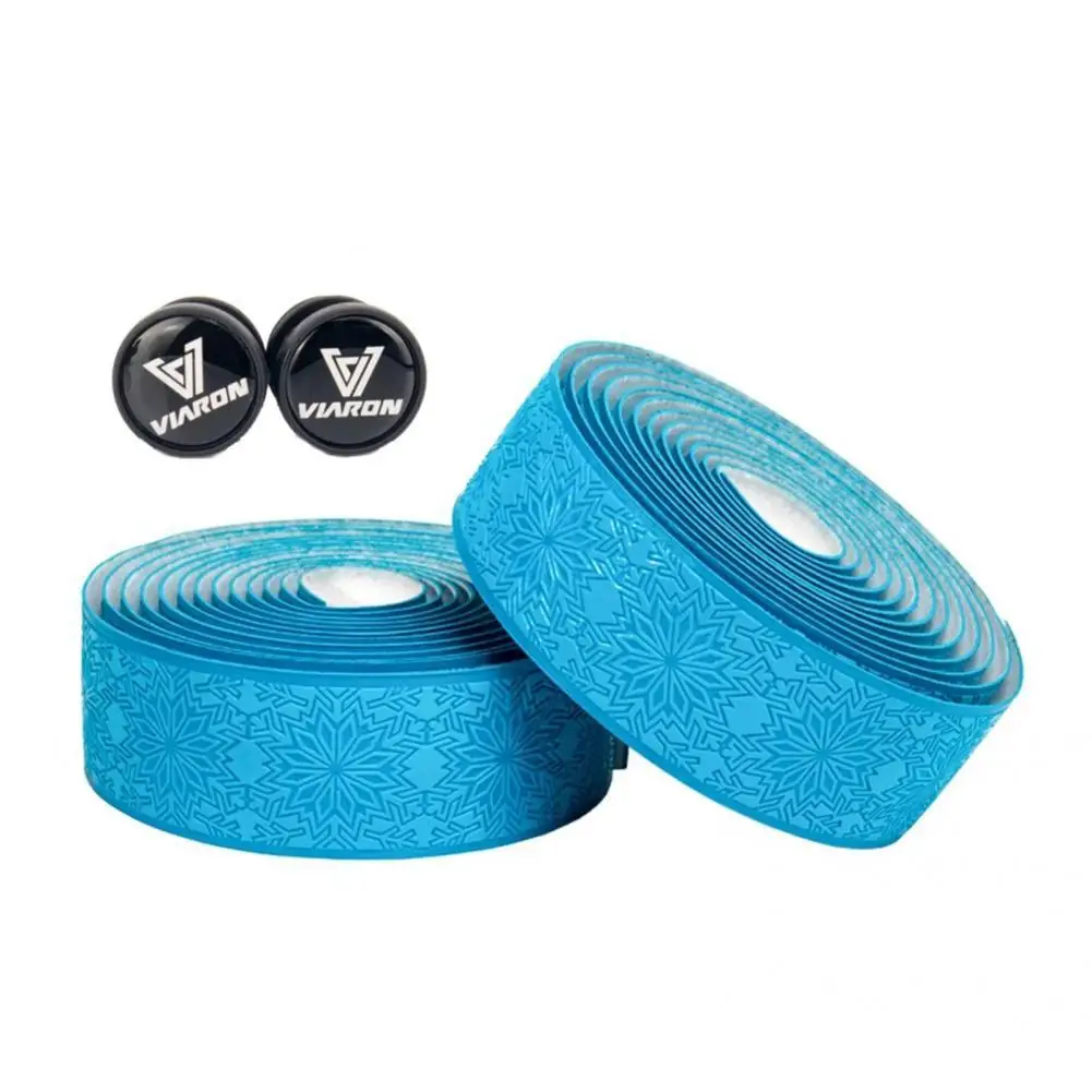 

1 Pair Antislip Adhesive Floral Textured Shock Absorbing Bar Tape Bike Handle Tape Thickened Floral Print Textured