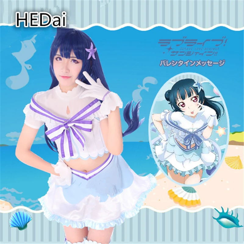 Размер на заказ отлично! Солнце Aqours все члены Tsushima Yoshiko для аквариума женский