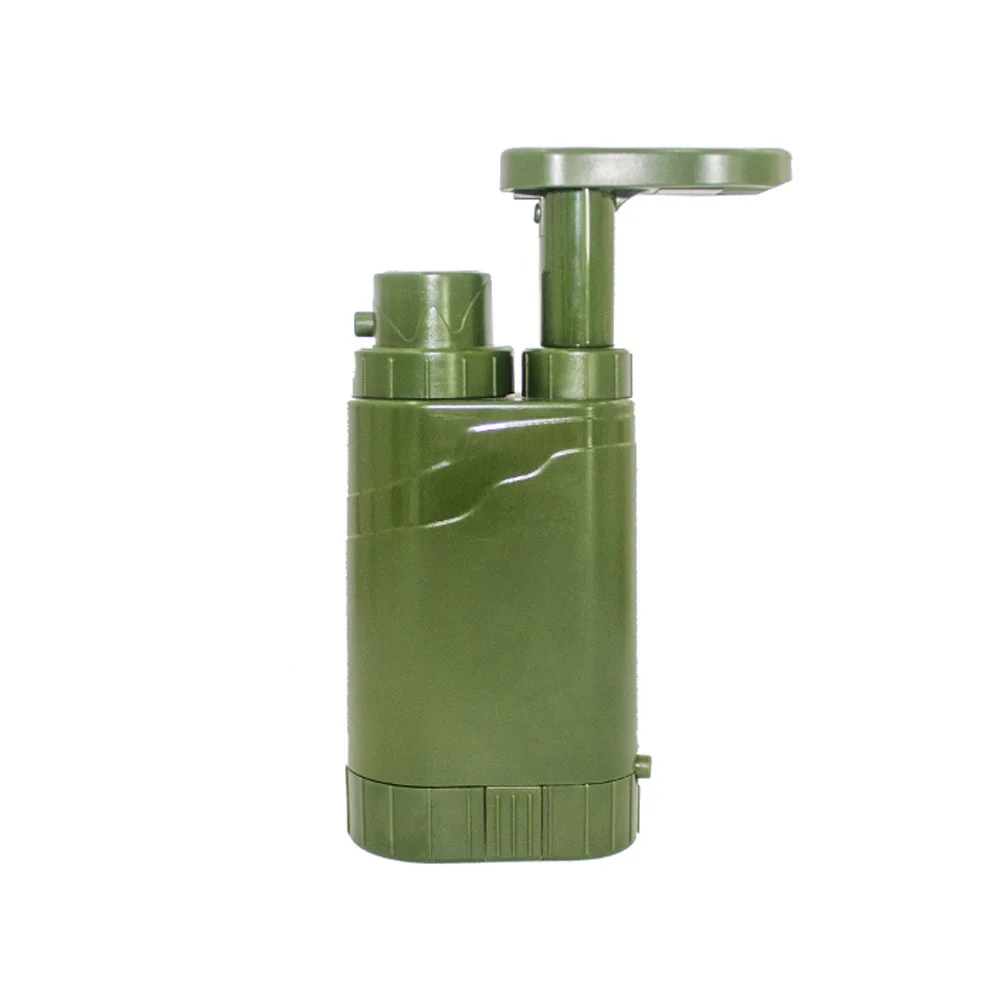 

Outdoor Drinking Water Filter with Flashlight & Whistle Multi-function Compass Water Purifier for Camping Hiking Life Survival