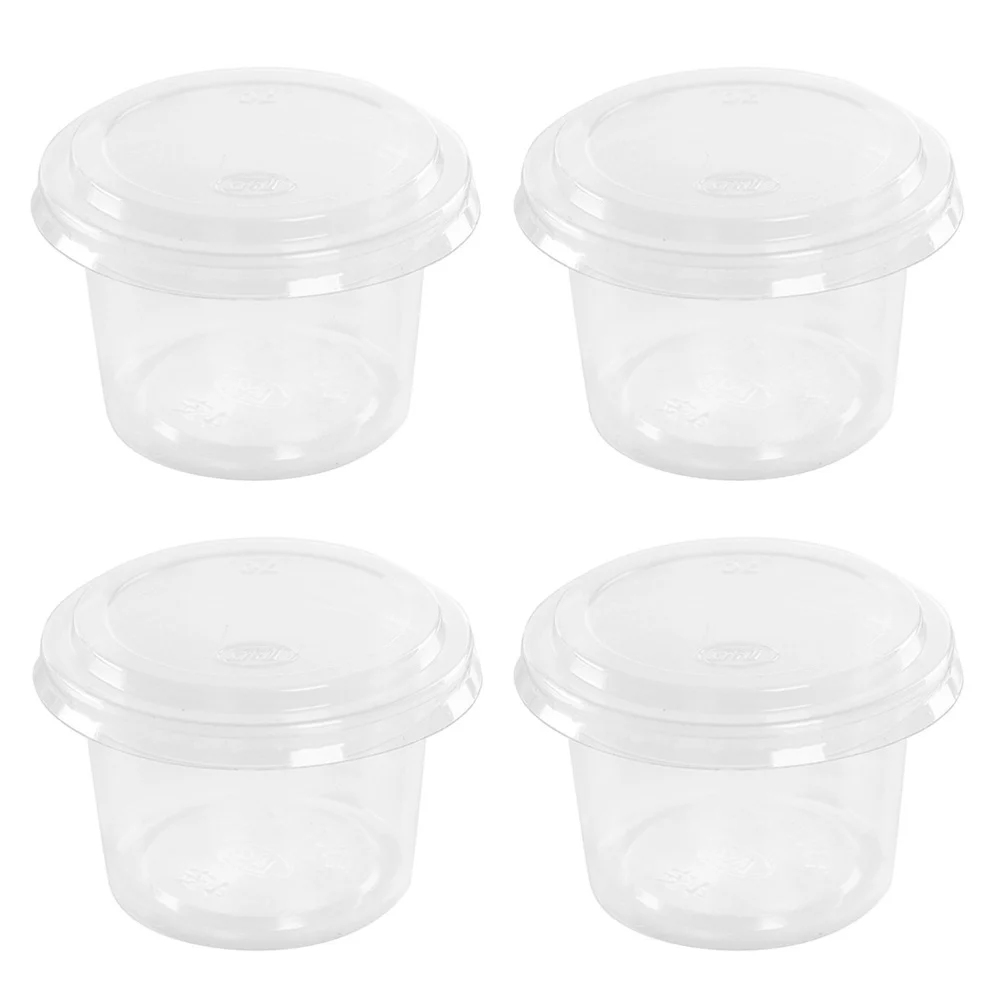 100 шт. 120ml одноразовые чашки части приправа чашка с крышкой для соуса йогурт