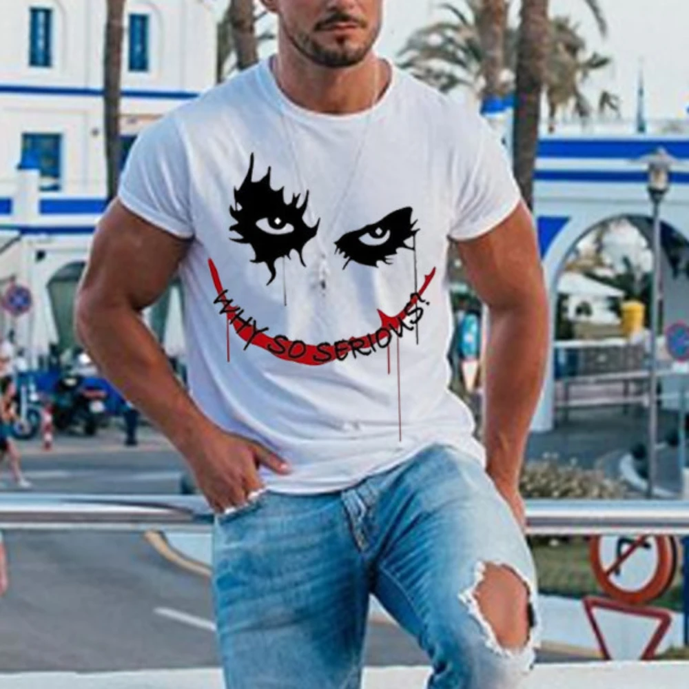 

Мужская футболка со смайликом, летняя свободная дышащая футболка с коротким рукавом, в стиле гранж