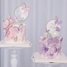 Железный акриловый Топпер для торта, сделай сам, ручная роспись, Бабочка, свечи для украшения торта, украшение для свадьбы, вечеринки, детского праздника