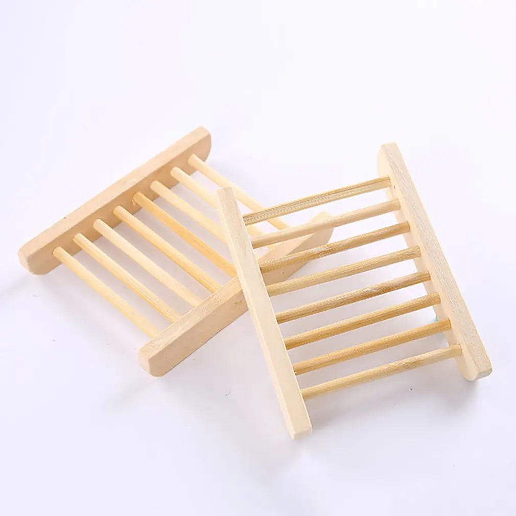 Wooden Soap Dishes Tray Holder Storage Rack Plate Box Container Drain Portable Bathroom Dish | Обустройство дома