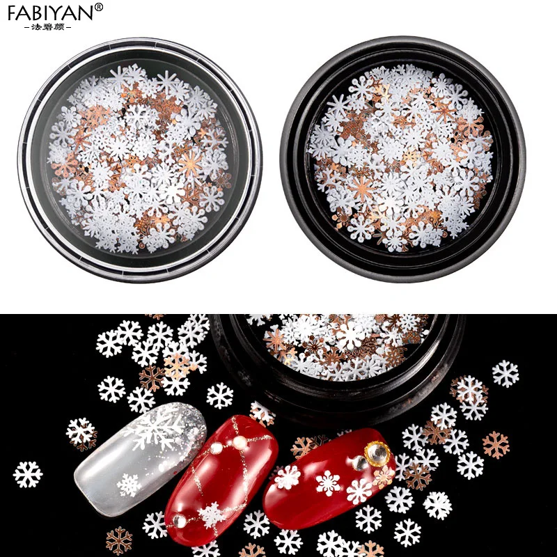 3/9 стильный дизайн ногтей Снежинка Белый Блестящий ломтик аксессуары DIY 3D Типсы
