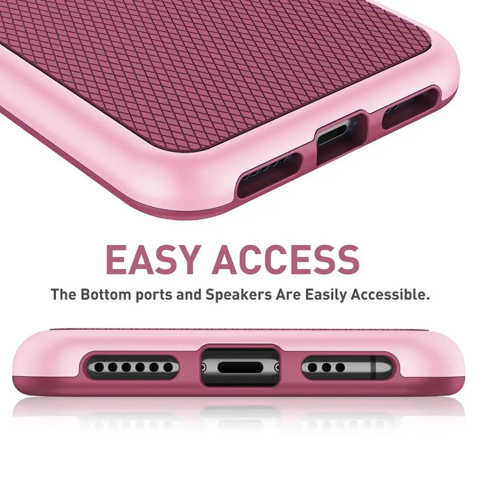 hybrid shockproof silicon armor case for iphone xs max xr 10 anti slip grip cover for iphone 8 7 6s plus 6plus 7plus 8plus funda free global shipping