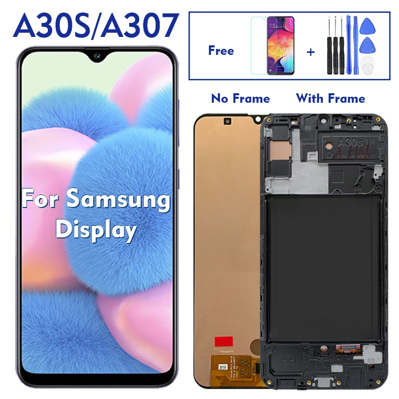 Pantalla LCD Amoled A307 Original, montaje de digitalizador con pantalla t&aacute;ctil para Samsung Galaxy A30S 2019, A307F, A307FN-0