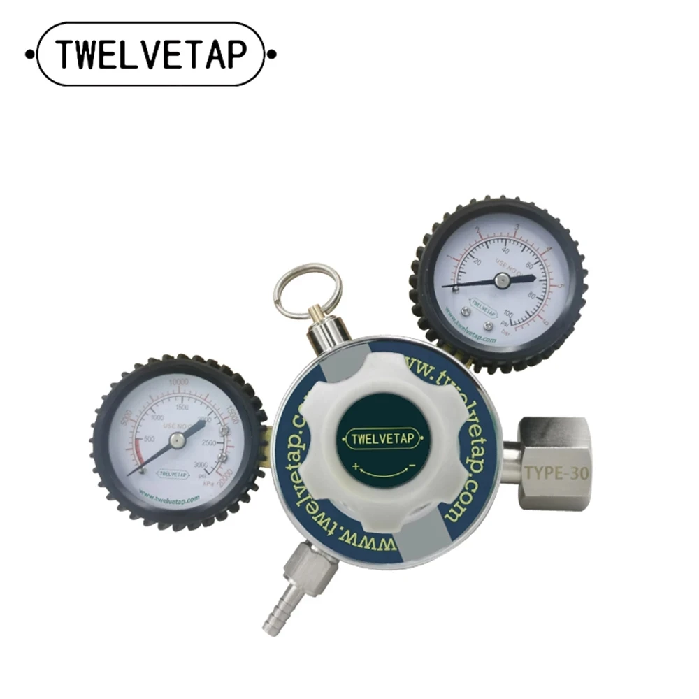 

TWELVETAP регулятор для кега CO2 W21.8 Интерфейс 0-100 PSI рабочее Давление 0-3000 фунтов на квадратный дюйм бак Давление CO2 Давление регулятор 30 Тип