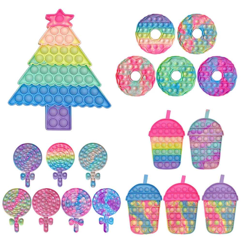 

Веселая силиконовая игрушка в форме мороженого с пузырьками, многоразовая игрушка для детей и взрослых, снятие стресса, сжимаемая доска, ан...